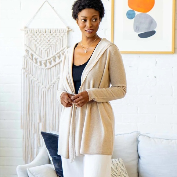 Alpine Cashmere Casual Hoodie Cardigan - Picture 1 of 7
